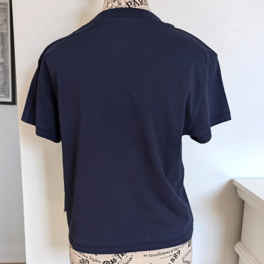 WILDFOX | Women's Dark Navy "LOVE" Oversized Jamie Short Sleeved Shirt - Picture 4 of 5